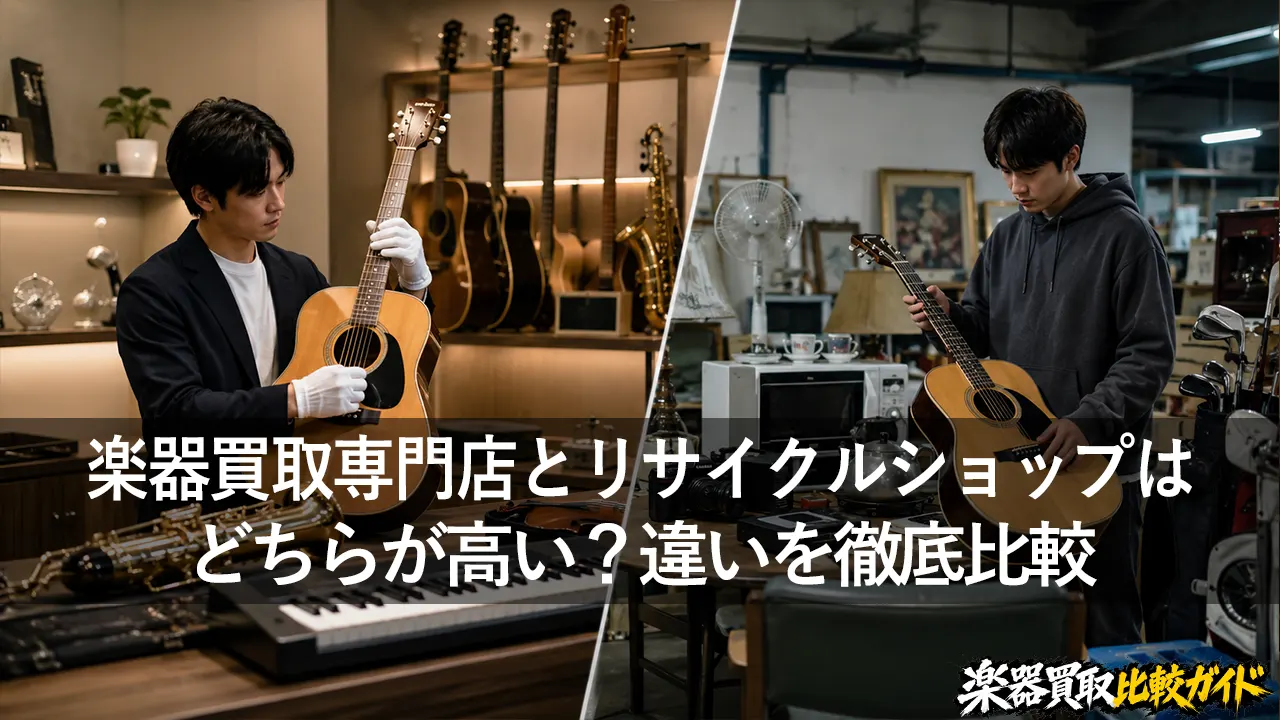 楽器買取専門店とリサイクルショップはどちらが高い？違いを徹底比較